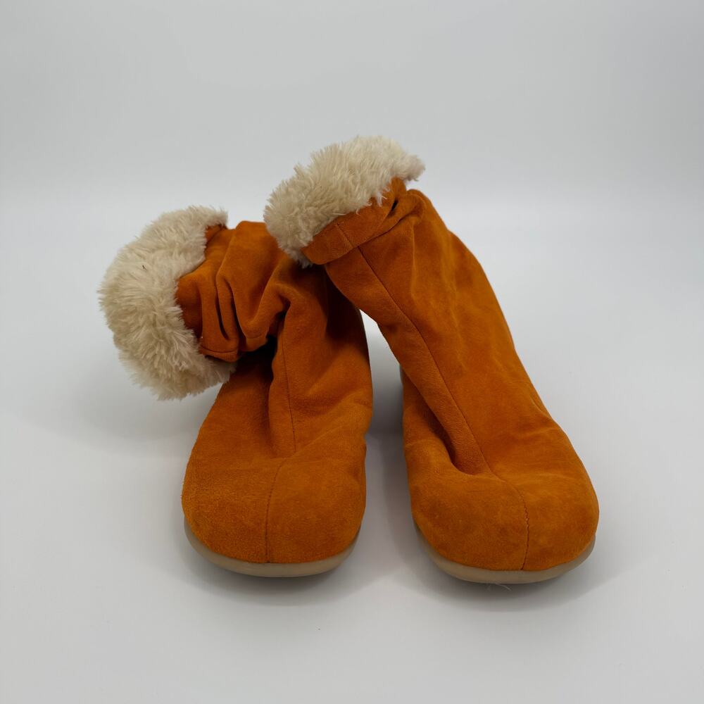 Santana Canada Slouchy Mid Calf Suede Boots SZ 9.5 Waterproof Orange